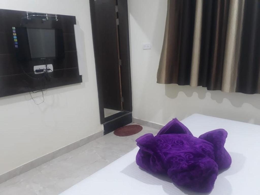 a bed room with t.v at hotel arzoo palace ajmer in ajmer hotel_Image